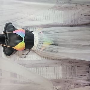 White waist cover up with adjustable clips